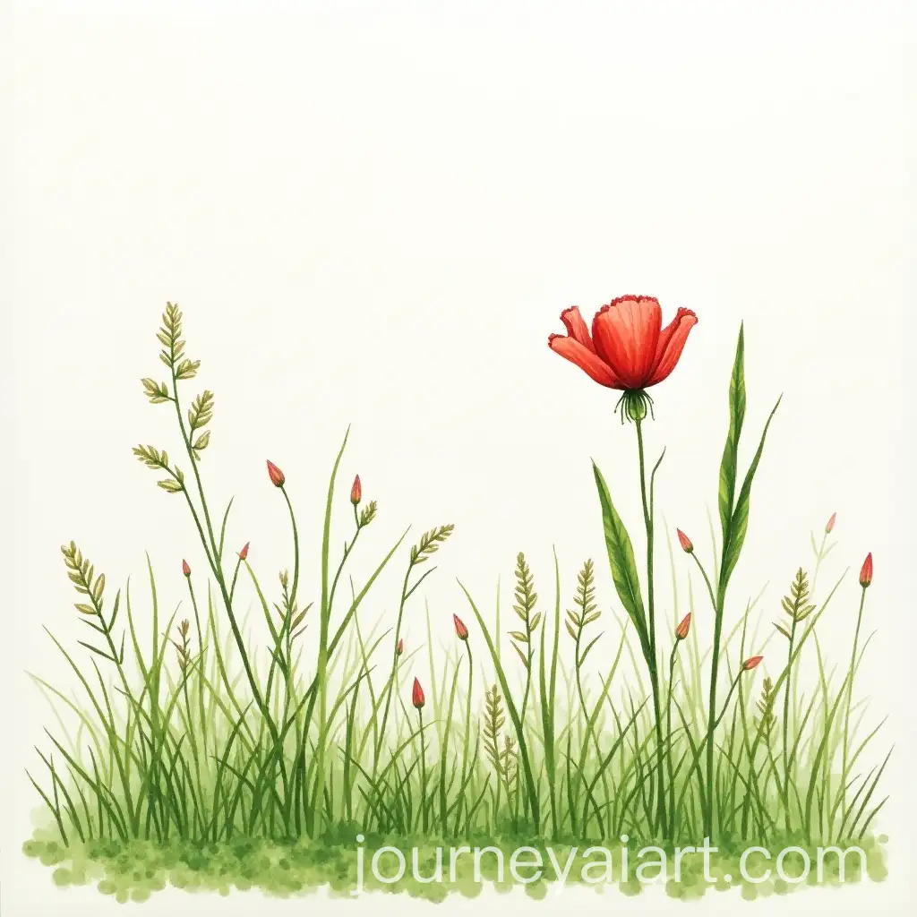 Grassy-Verge-with-Red-Campion-Flowers-in-a-Peaceful-Landscape