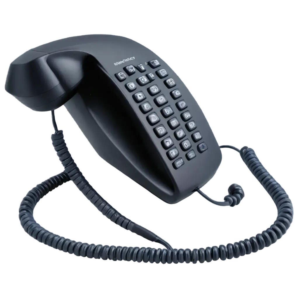 Corded-Phone-PNG-Image-Vintage-Communication-Device-Illustration