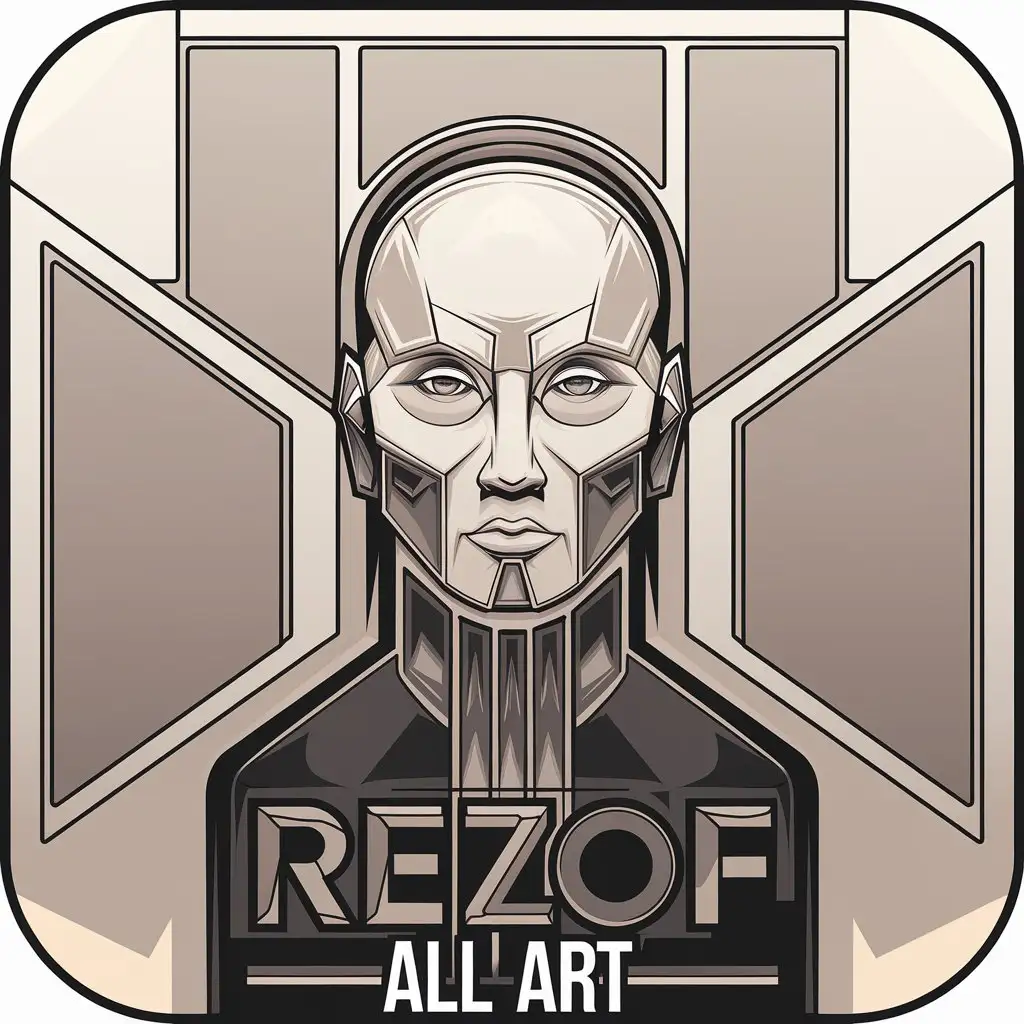 LOGO Design for REZOF ALL ART Minimalistic NFT Avatar with PostModern Artistic Masterpiece Theme