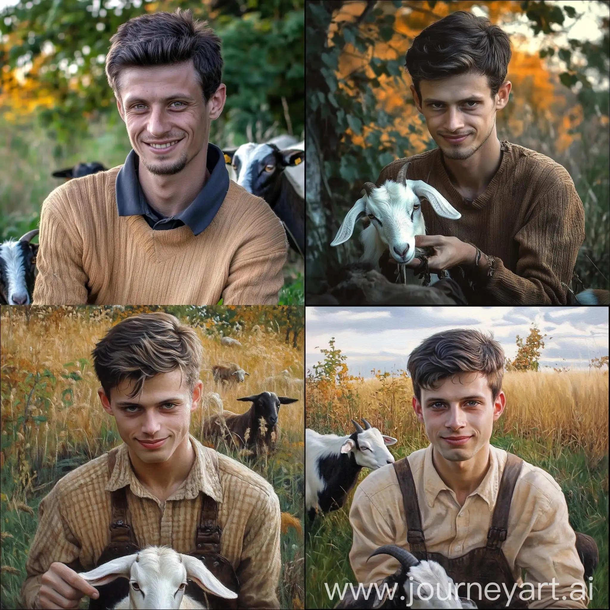 Man-Milking-Goats-in-the-Field