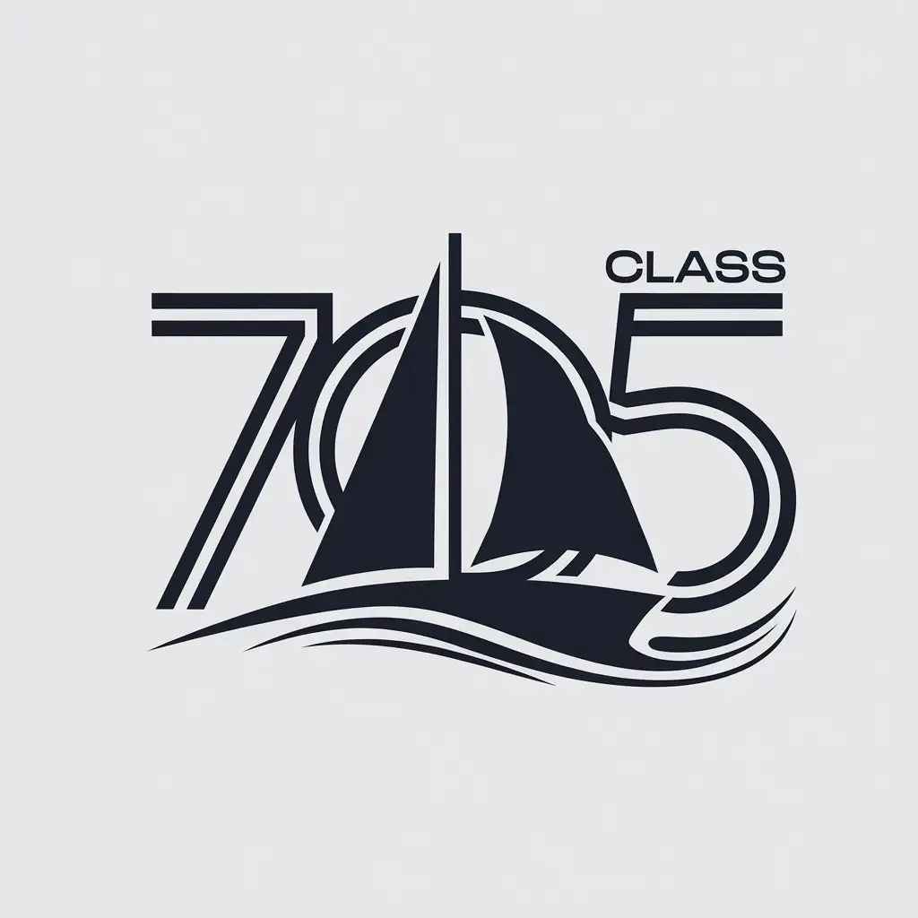 LOGO Design For 705 Class Minimalistic Sailing Symbol on Clear Background