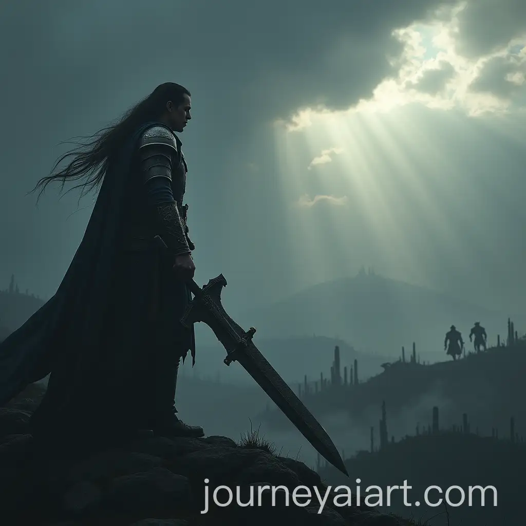 Guts-Standing-on-Hill-in-Dark-Forest-with-Enormous-BattleScarred-Sword