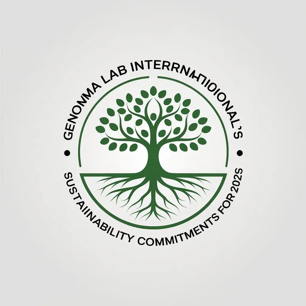 a vector logo design,with the text "Genomma Lab International's sustainability commitments for 2025.", main symbol:Naturaleza,Minimalistic,be used in Others industry,clear background