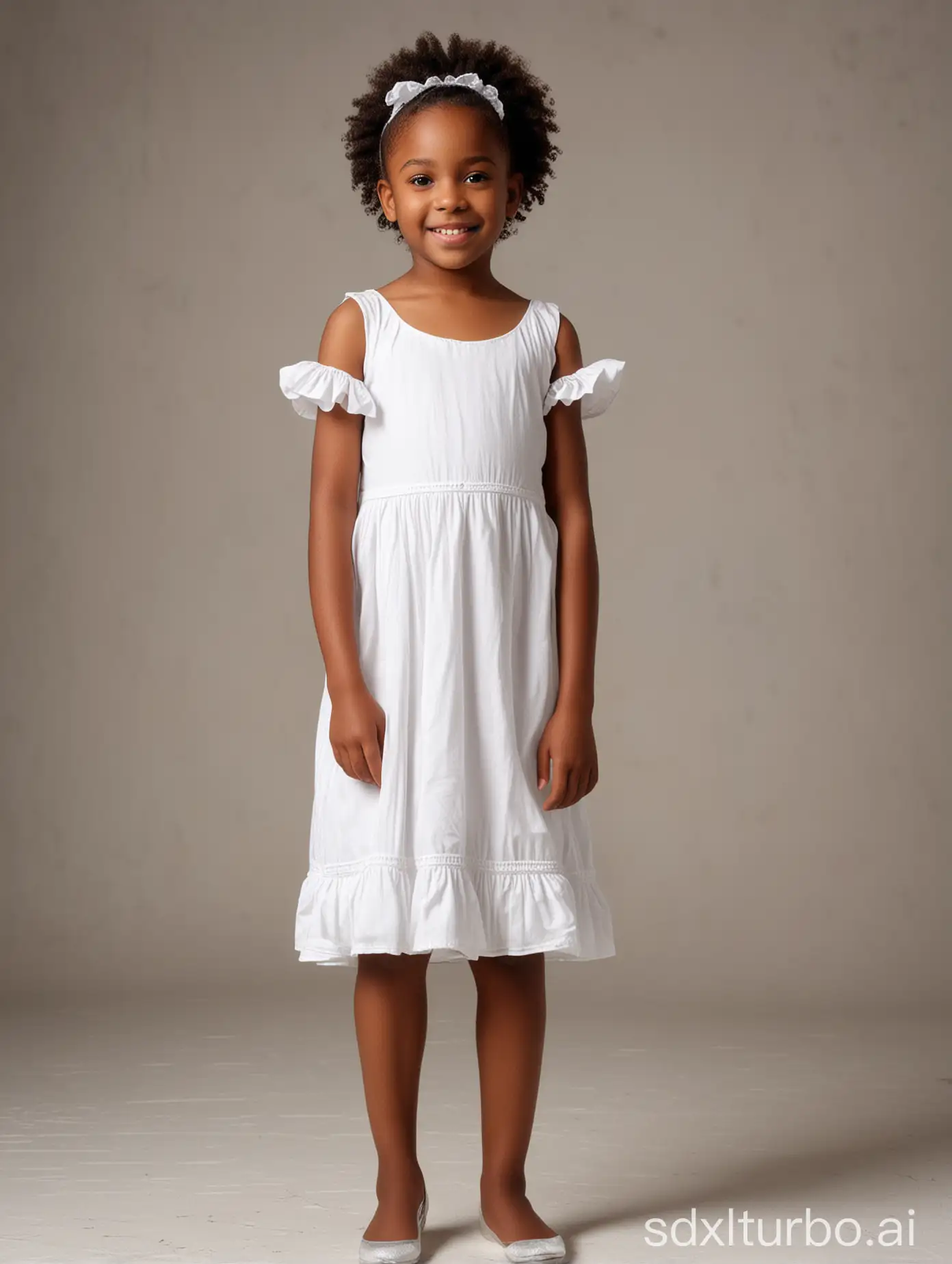 Adorable-African-American-Girl-in-White-Dress