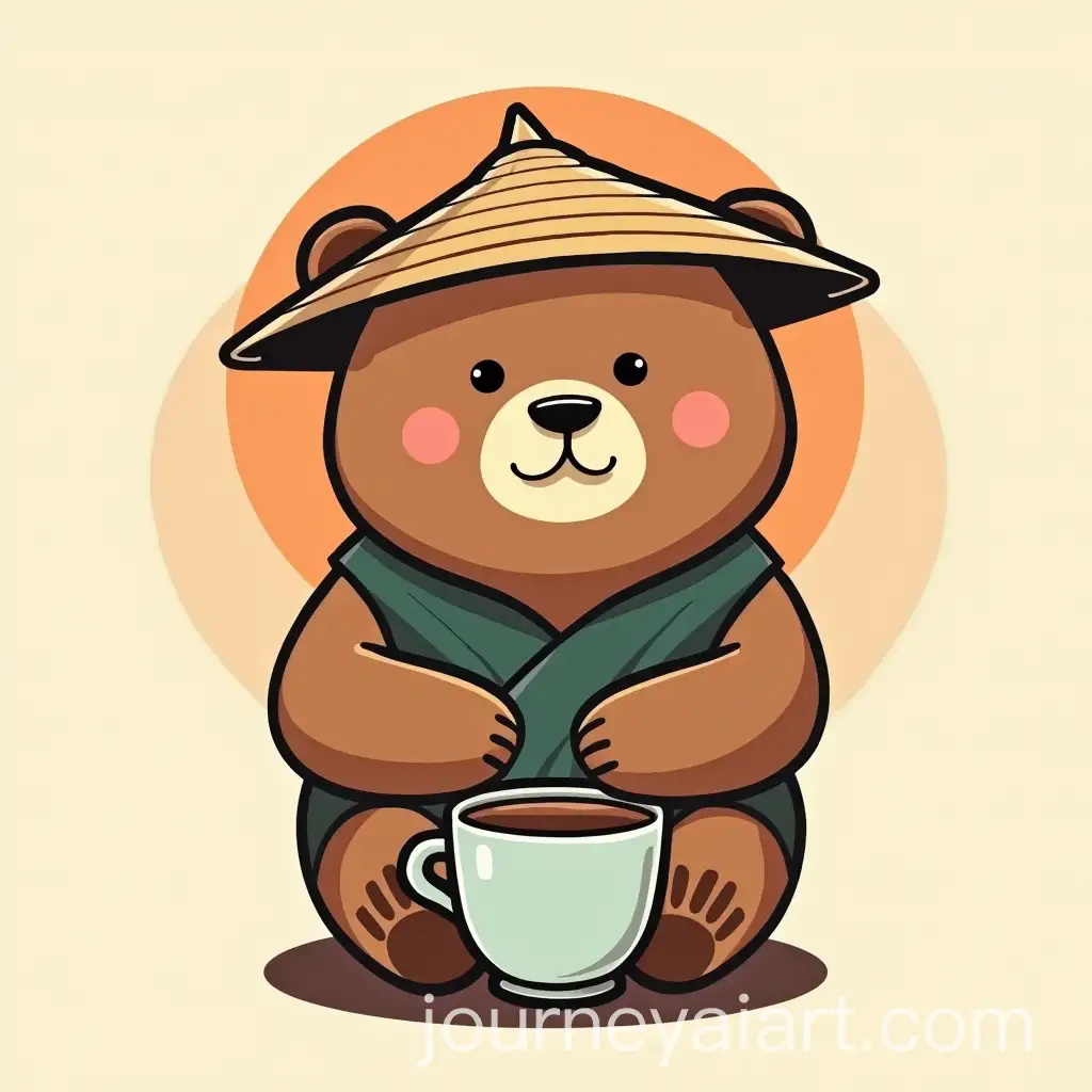 Logo-for-Vietnamese-Coffee-Shop-with-Russian-Bear-and-Vietnamese-Cultural-Elements