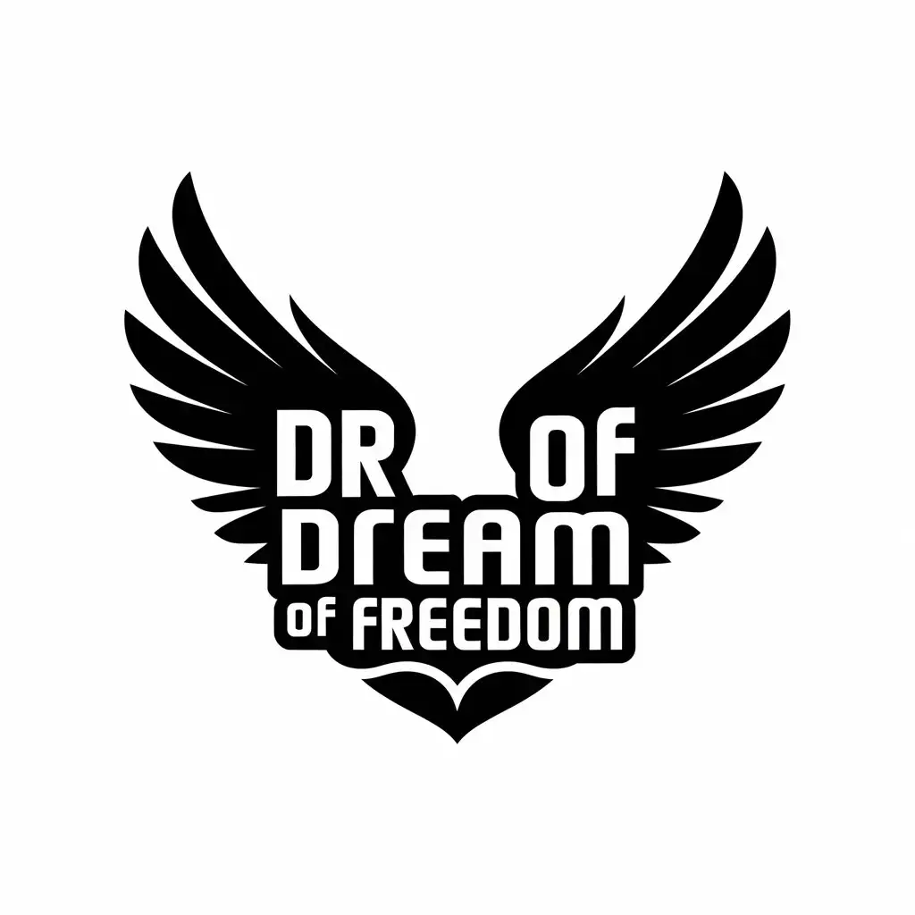 LOGO Design for Dream of Freedom Vector Design with Wings Symbol for Entertainment Industry