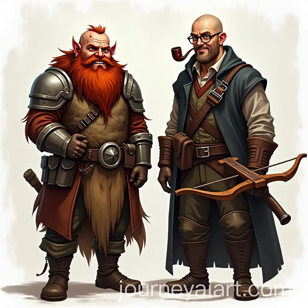 Mad-Dwarf-Engineer-with-Crossbow-and-Pipe-in-Leather-Armor
