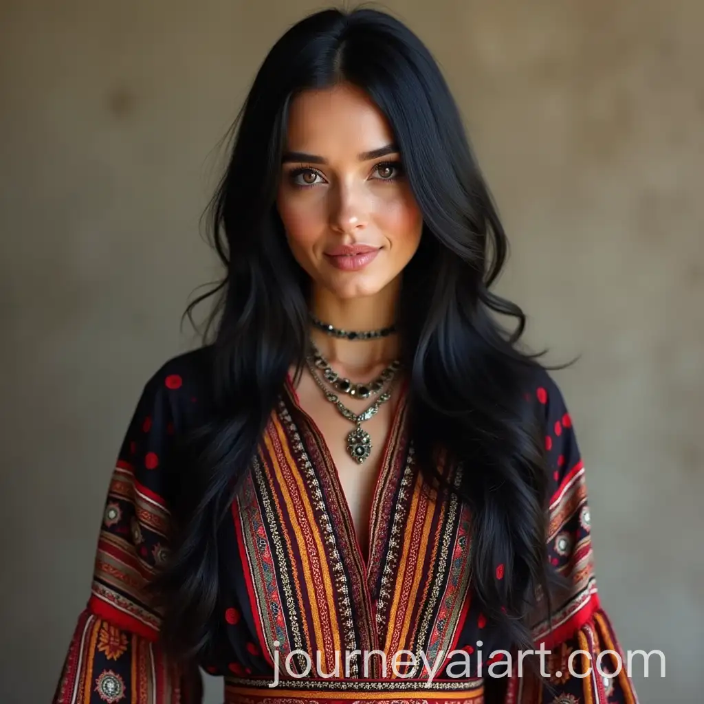 Traditional-Albanian-Woman-in-Ethnic-Attire-with-Black-Hair