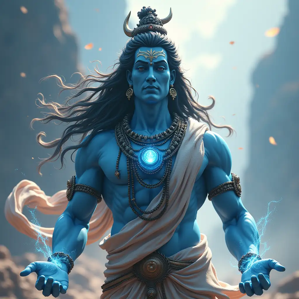 clear ultra hd dynamic image of whole god shiva