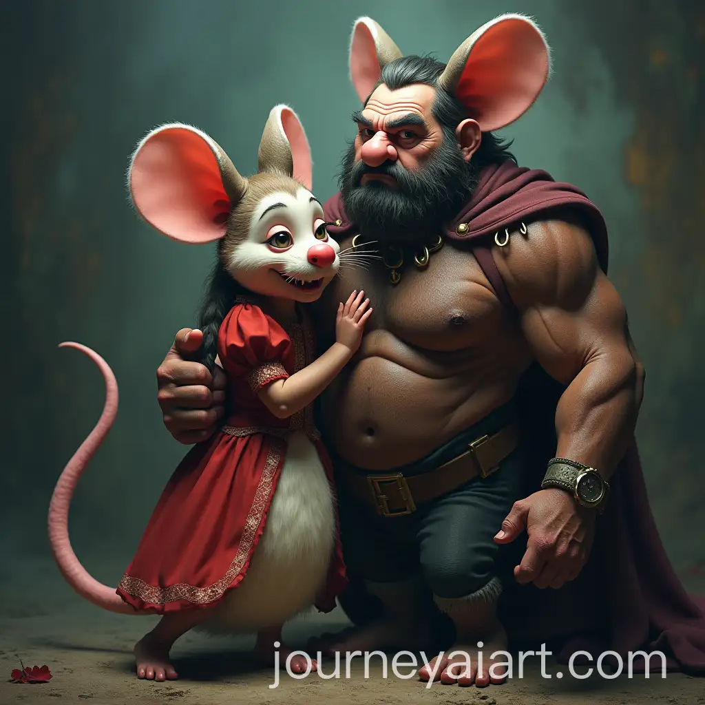 Strong-Man-Transformed-into-a-Cute-Mouse-Girl-by-Evil-Witch