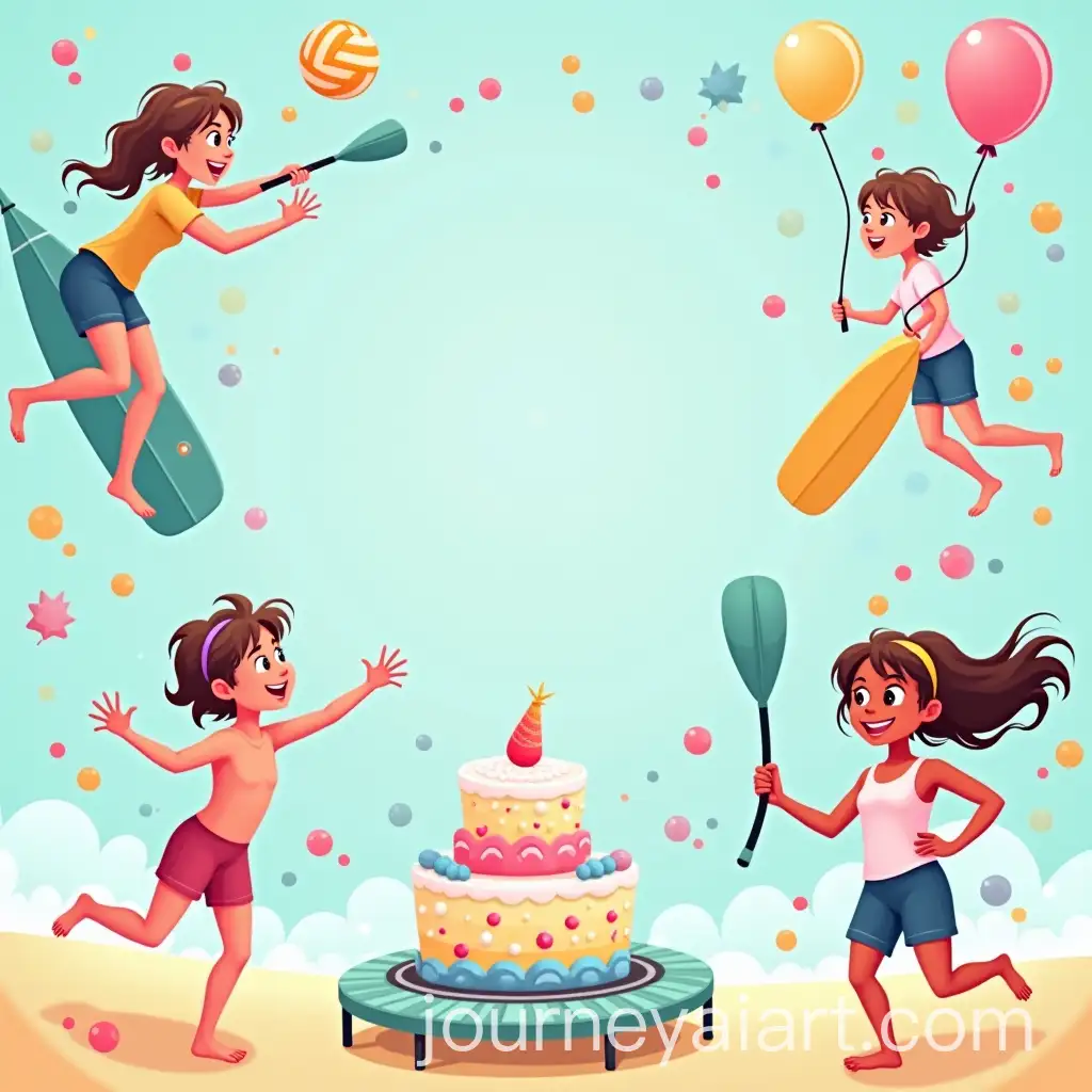 Teenager-Birthday-Party-Invitation-with-Volleyball-Trampoline-and-Ice-Cream-Fun