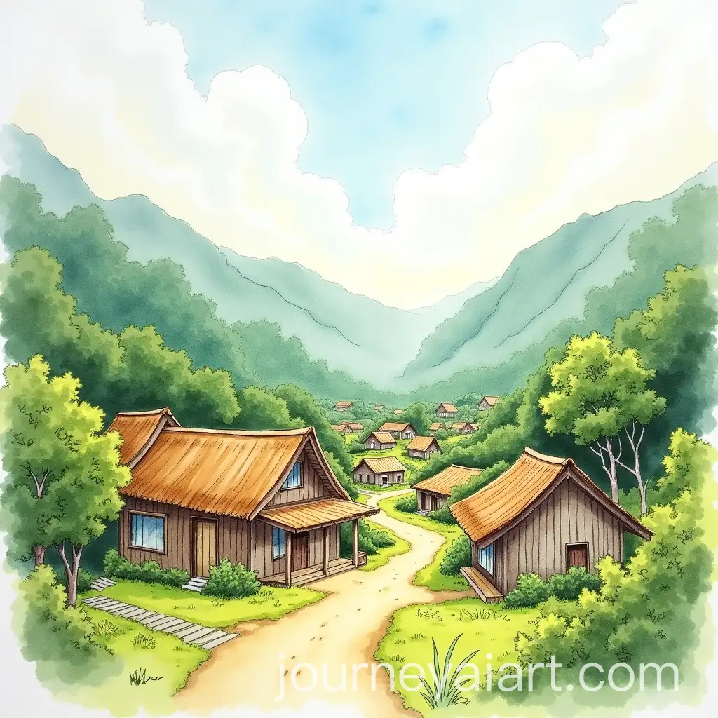 Idyllic-Village-in-Bukidnon-Mountains-at-Sunrise