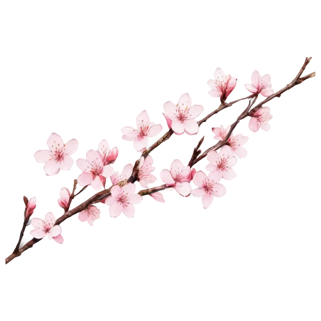 HighQuality-PNG-of-Cherry-Blossoms-on-Diagonal-Branch-with-Pink-and-White-Blooming-Flowers