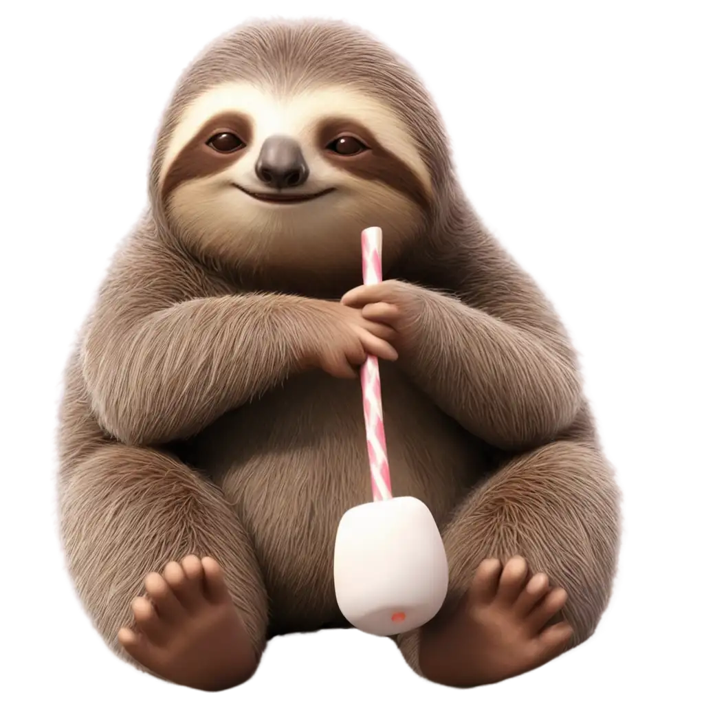 Animated-PNG-Adorable-Sloth-Holding-a-Marshmallow