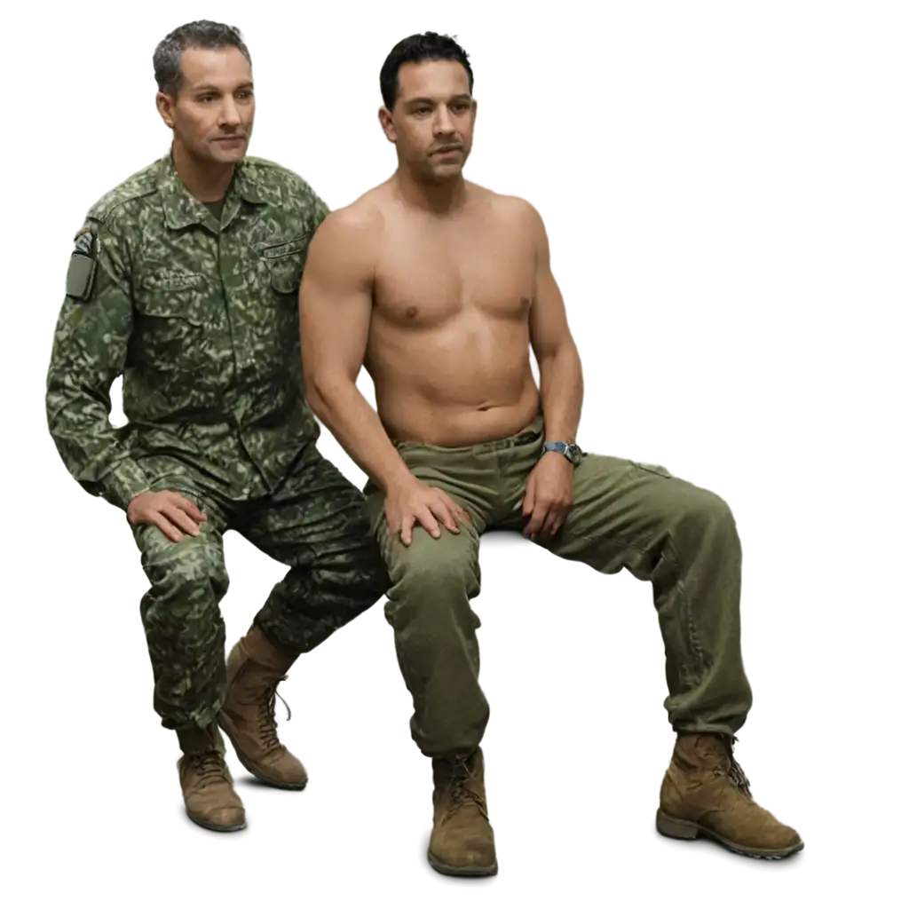 PNG-Image-of-Sergeant-Garcia-and-Jean-Robin-Capturing-the-Essence-of-WellKnown-Characters