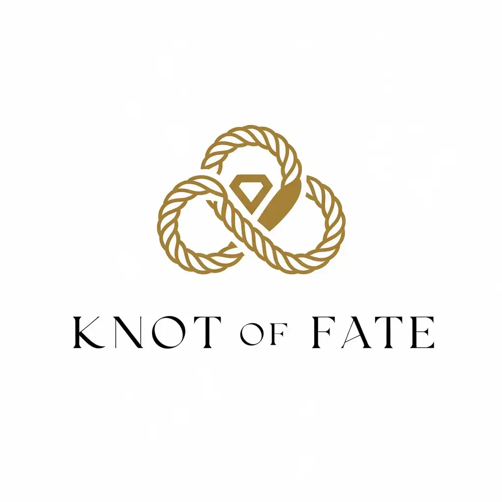 LOGO Design for Knot of Fate Elegant Rope Knot with Jewelry Elements in Gold Red or Purple