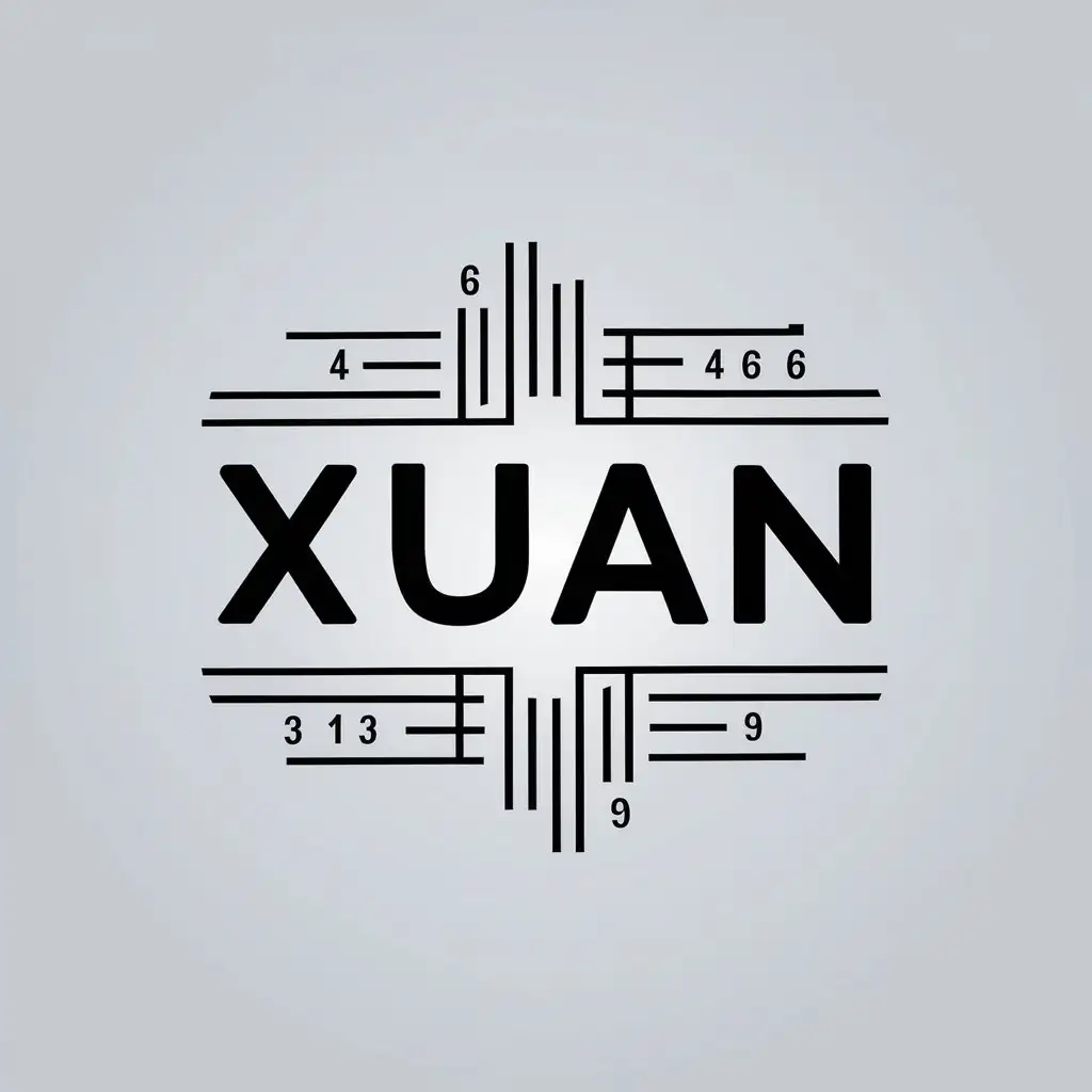 LOGO Design For Xuan Modern Code and Numbers Theme with Clear ...