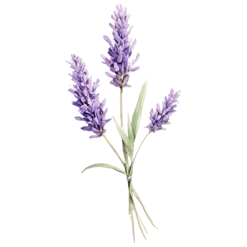 Exquisite-Watercolor-Style-PNG-Image-of-a-Lavender-Bouquet