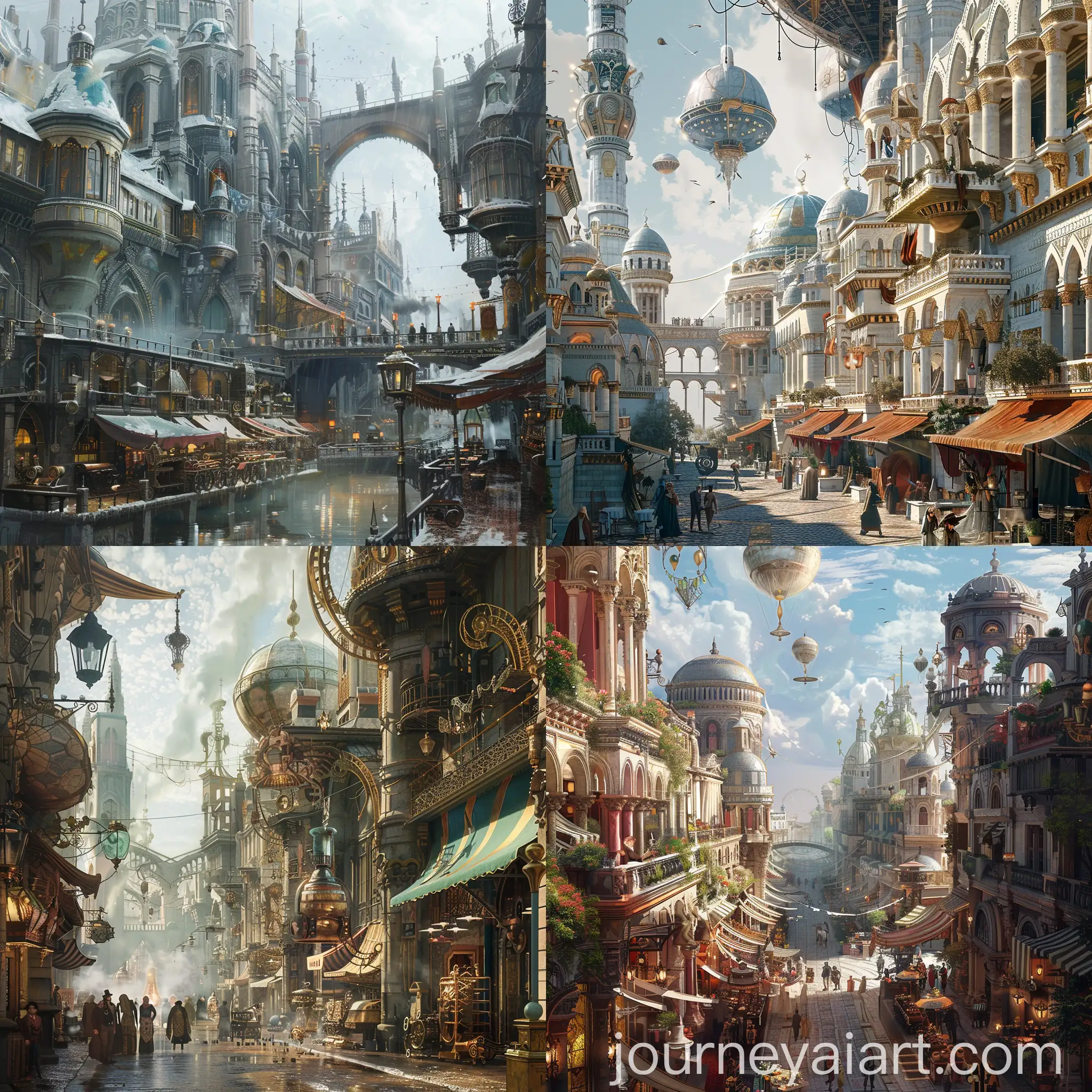 Artisans-Selling-Steam-Punk-Inventions-in-a-Magical-Fantasy-City