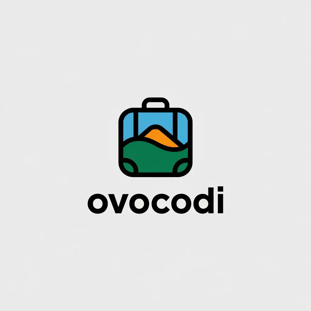 LOGO Design for Ovocodi Minimalistic Suitcase Symbol for Travel Industry