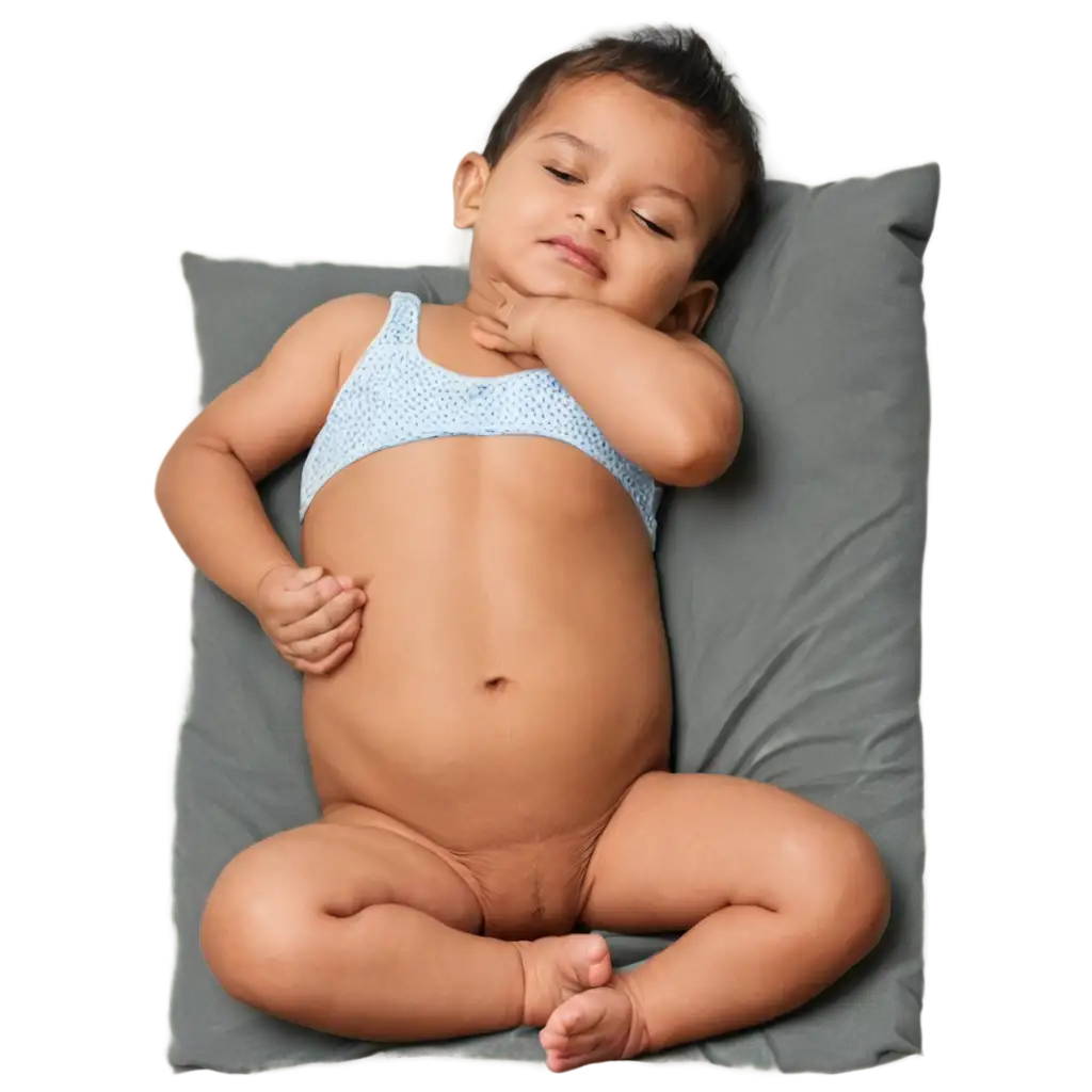 Adorable-Indian-Baby-Sleeping-at-Night-on-Bed-with-Diaper-HighQuality-PNG-Image