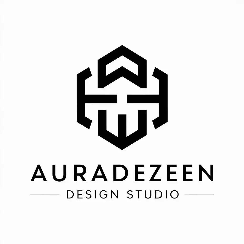 a vector logo design,with the text "AURADEZEEN DESIGN STUDIO", main symbol:AURADEZEEN,complex,be used in DESIGN STUDIO industry,clear background