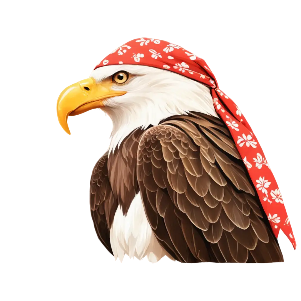 Stylish-Cartoon-Eagle-with-a-Large-Bandana-PNG-HighQuality-Transparent-Image-for-Creative-Use