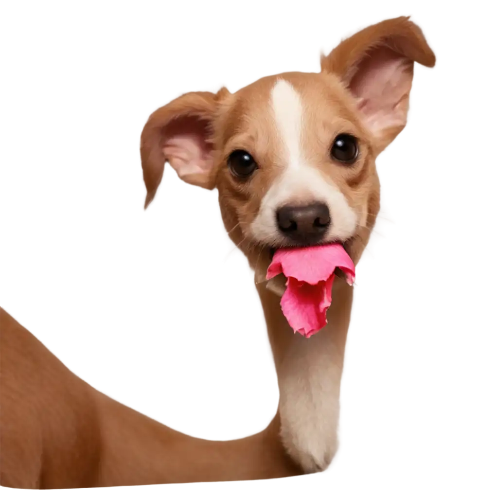 Rose-in-a-Dogs-Mouth-PNG-Image-Perfect-for-Versatile-Design-Use