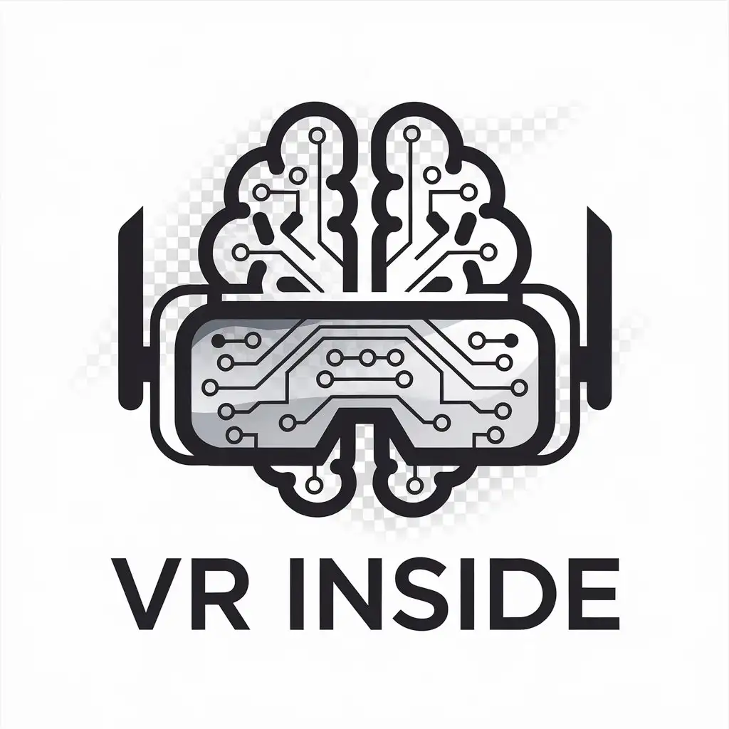 LOGO Design for VR Inside Modern Tech AI Theme with Clean Transparent Background