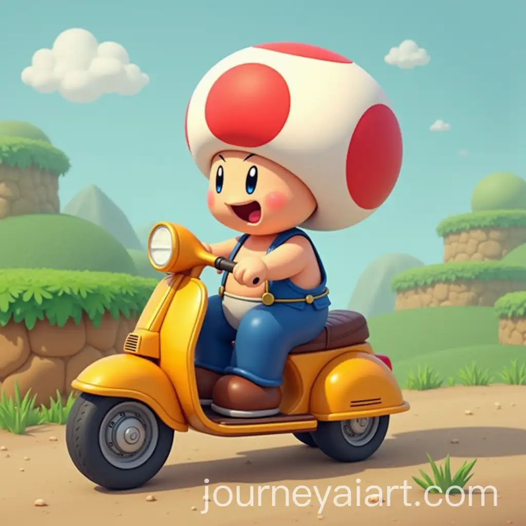 Toad-Riding-a-Scooter-from-Super-Mario-Bros-Game