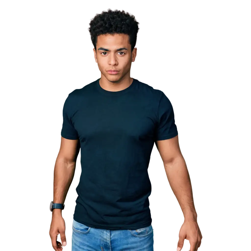 HighQuality-PNG-Image-of-a-BlackDescended-Man-in-a-Black-Shirt-Enhancing-Visual-Impact-and-Clarity