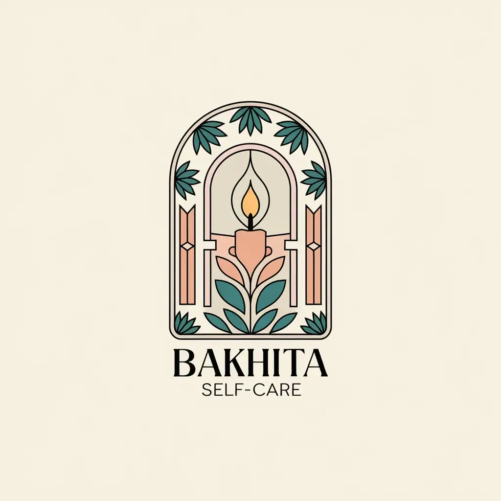 LOGO-Design-For-Bakhita-SelfCare-Elegant-Candle-Theme-on-Clear-Background