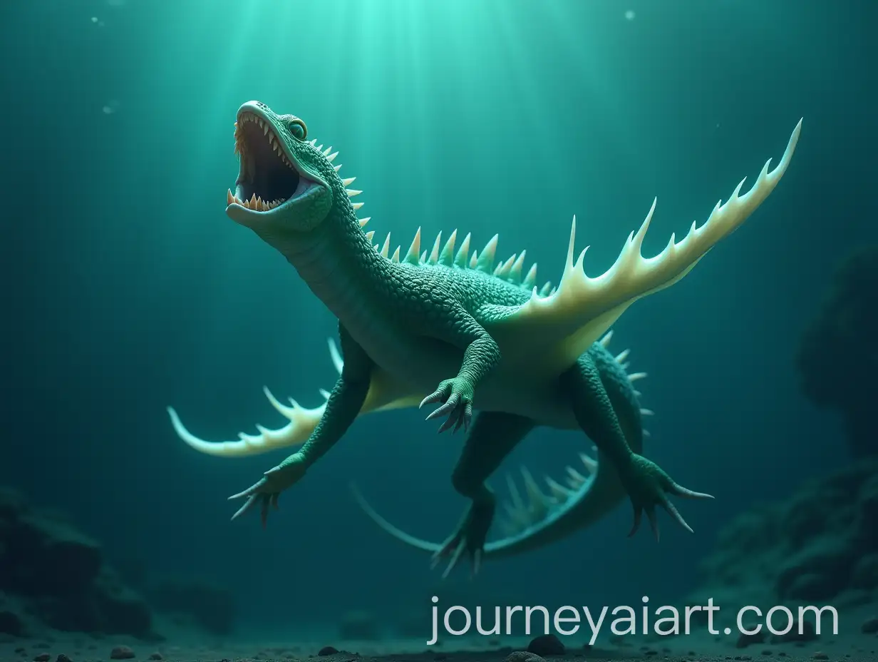 Pixar-3D-Style-Hybrid-Monster-with-Eel-and-Stingray-Features-Roaring-Underwater