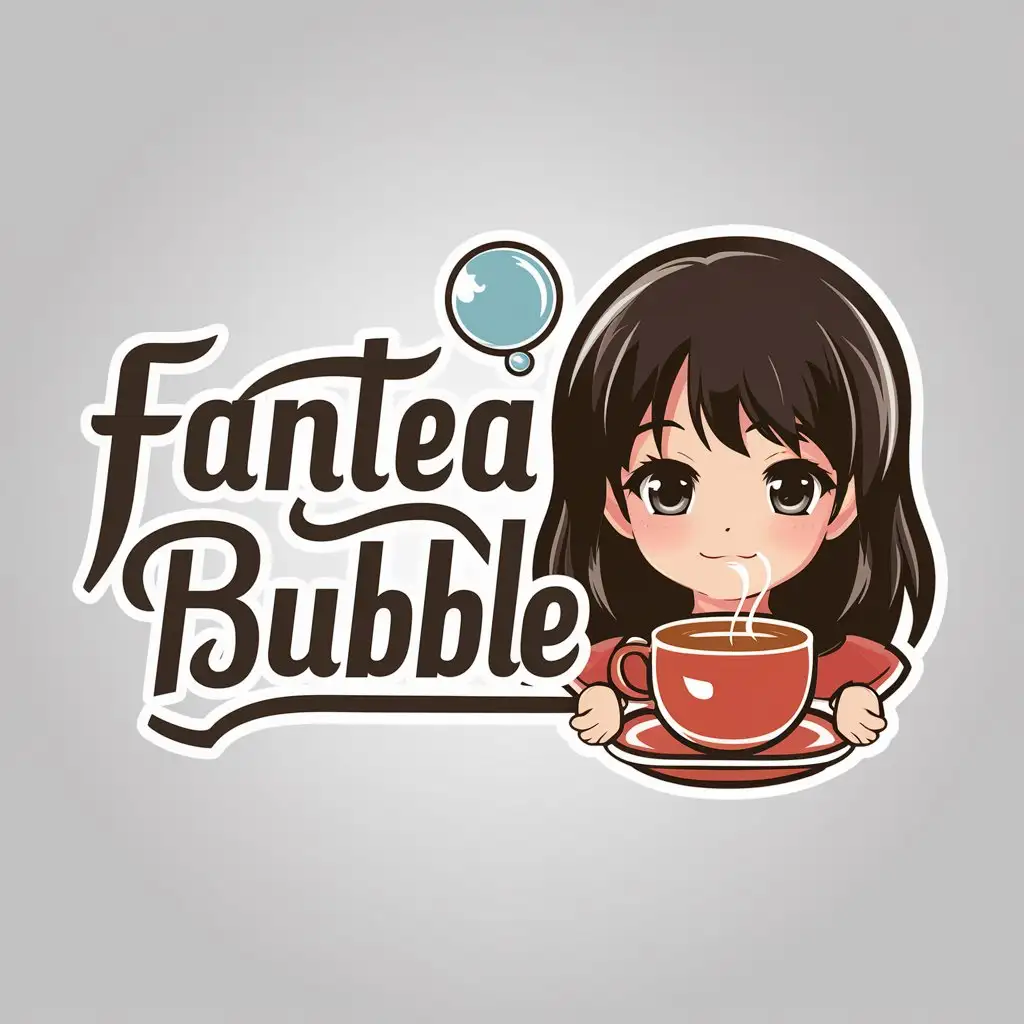 a logo design,with the text "FanTea Bubble", main symbol:Anime girl,Moderate,be used in Retail industry,clear background