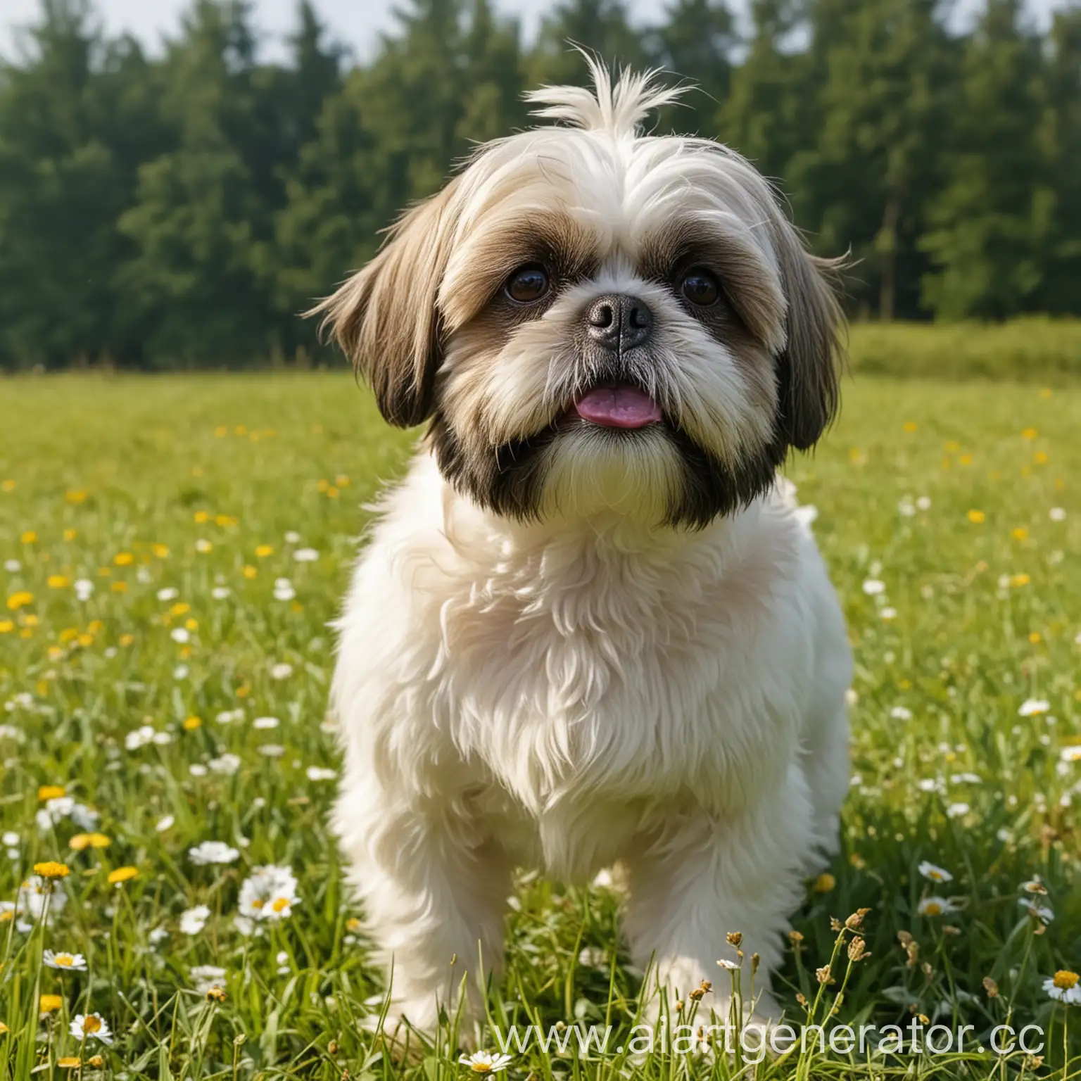 Shih-Tzu-Dog-Enjoying-Sunny-Meadow