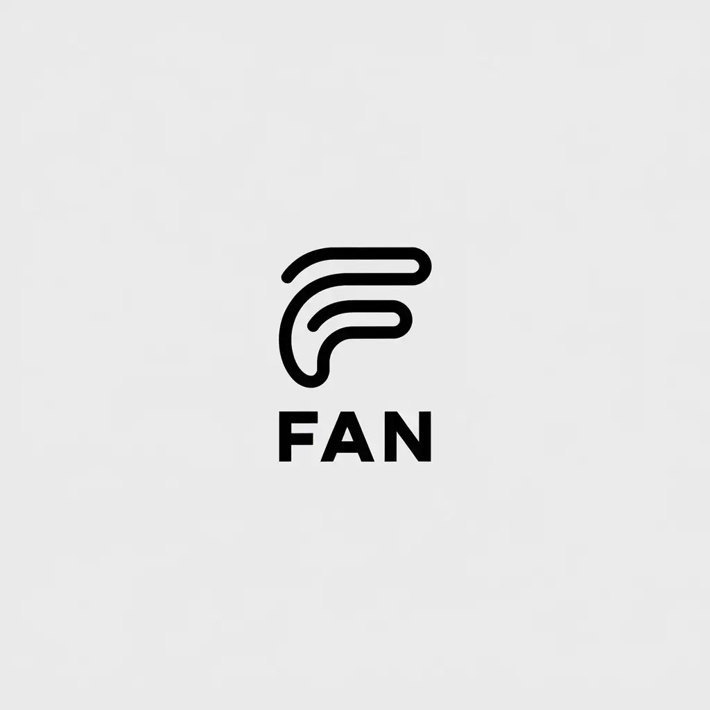 a vector logo design,with the text "FAN", main symbol:F,Minimalistic,be used in Technology industry,clear background