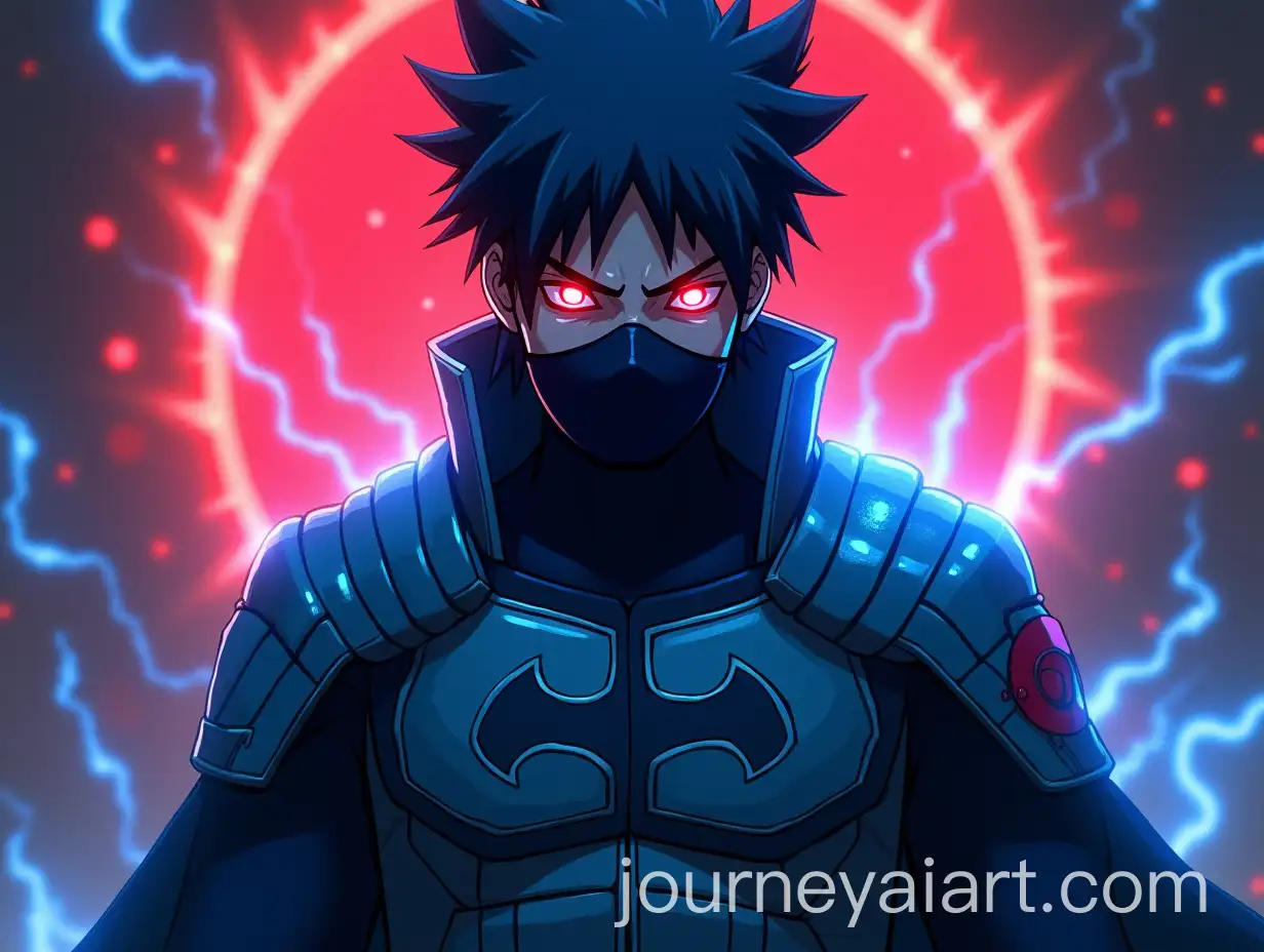 Futuristic-Kakashi-Hatake-in-Thunder-Fantasy-Samurai-Armor-with-Glowing-Sharingan-Eyes