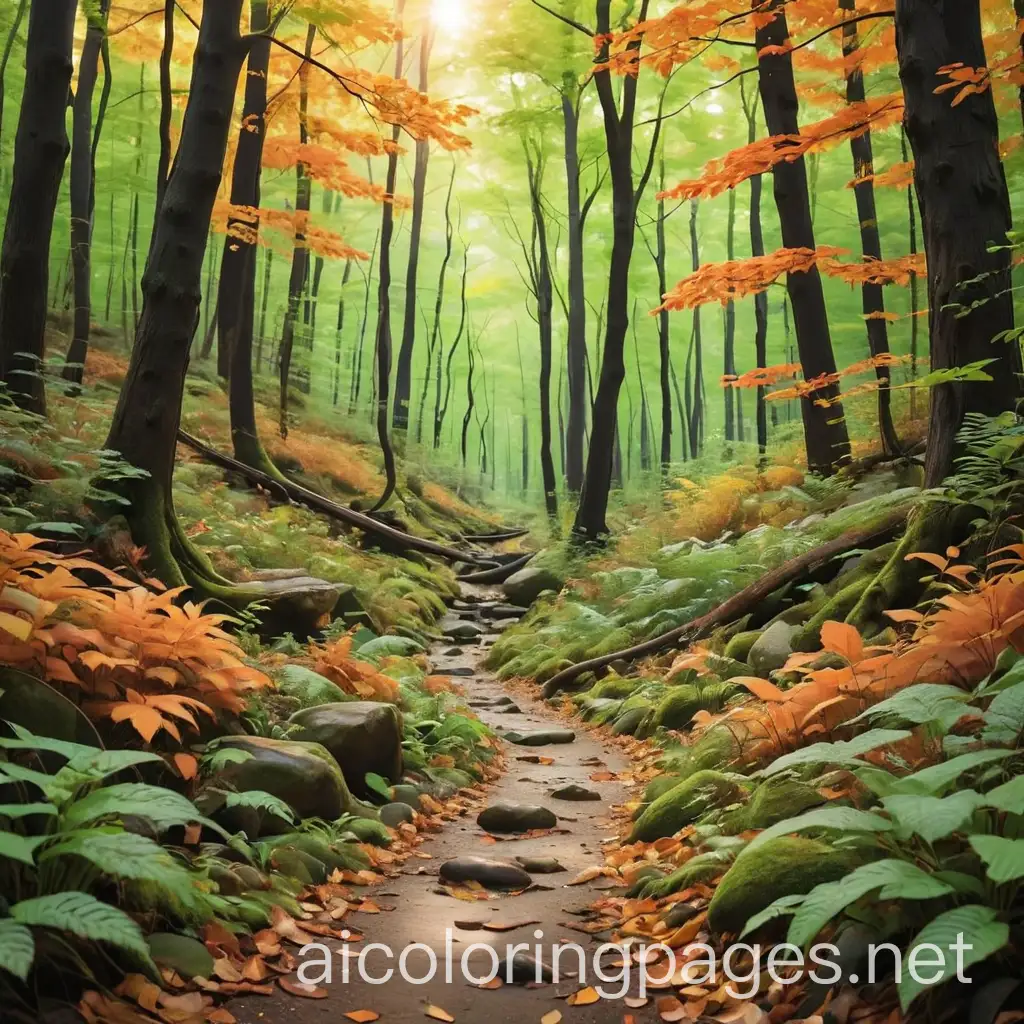 Autumn-Forest-Floor-Coloring-Page-with-Simple-Line-Art