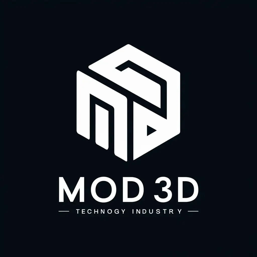 LOGO Design for Mod3D Modern 3D Symbol for Technology Industry