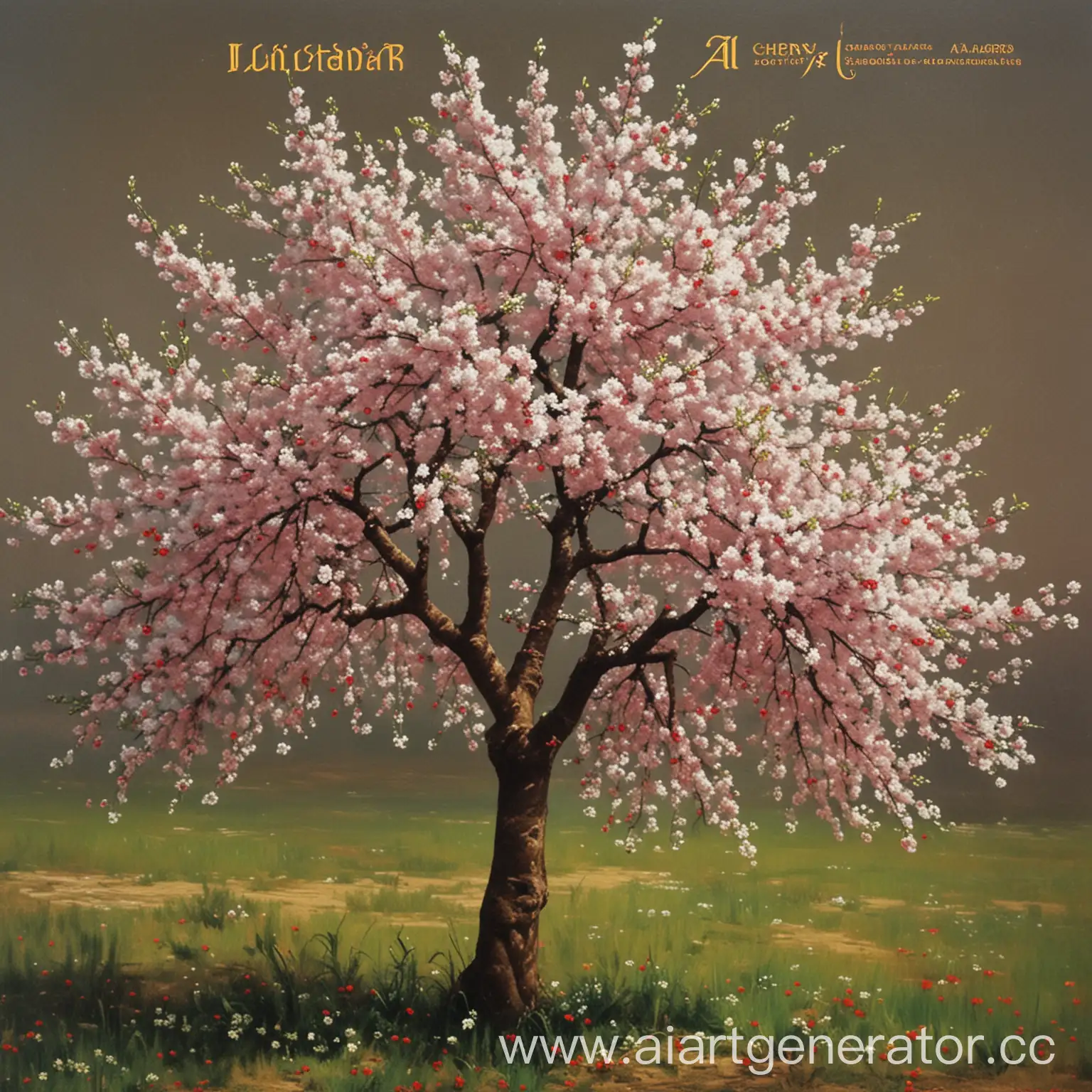 Cherry-Blossom-Tree-with-Russian-Inscription-by-Alexander-Boykov