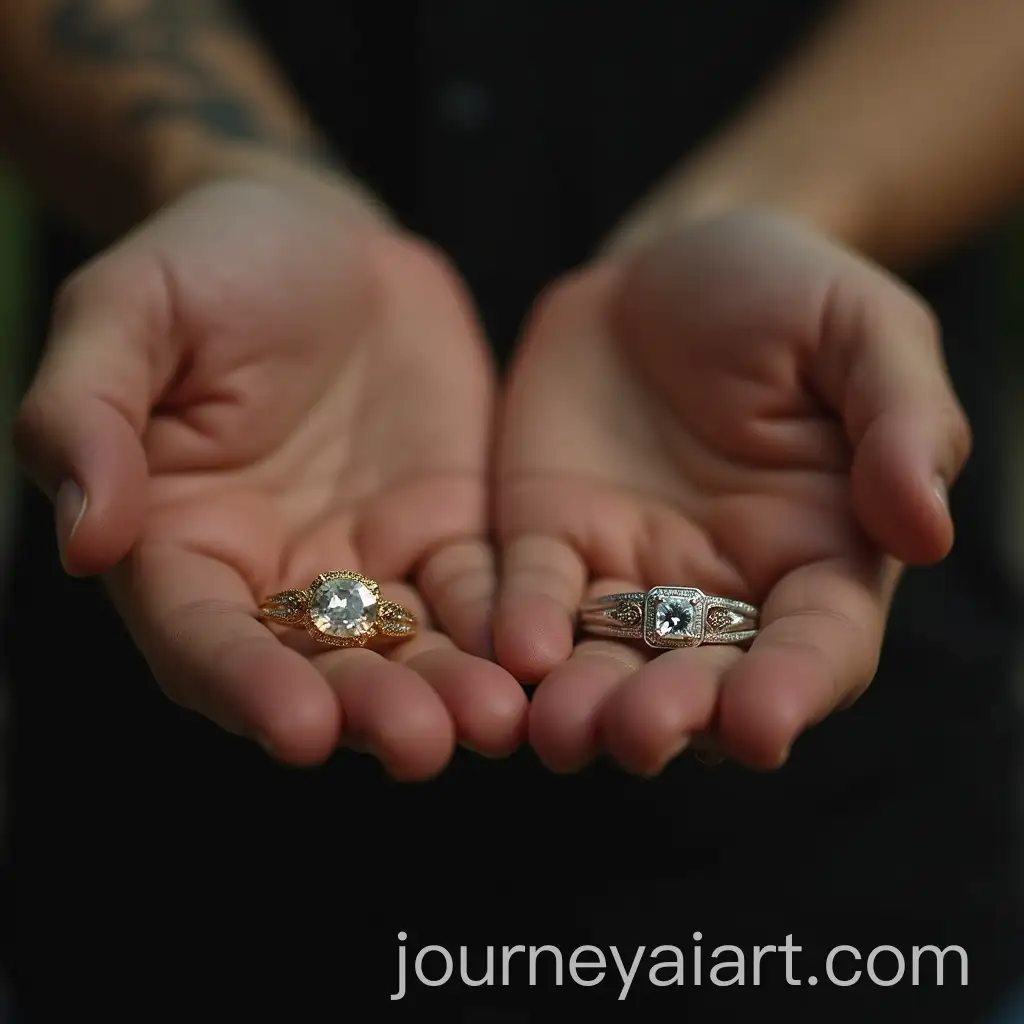 Two-Brothers-Holding-Oversized-Gold-and-Silver-Rings