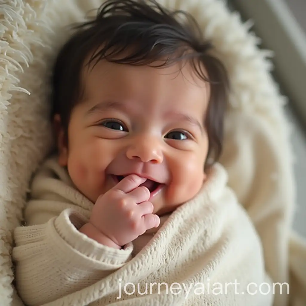 Smiling-Newborn-Baby-Krishna-with-Finger-in-Mouth