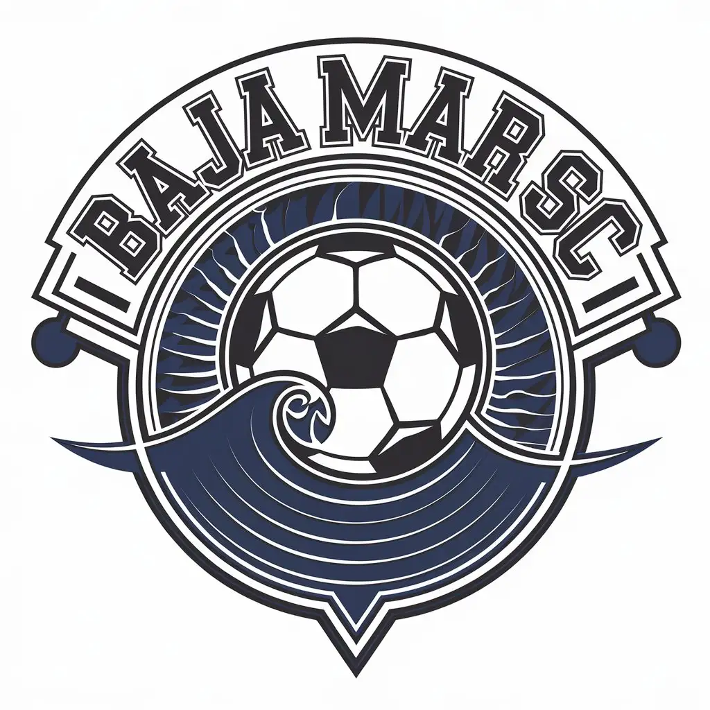 LOGO Design For Baja Mar SC Soccer Ball Vector Logo for Sports Fitness Industry