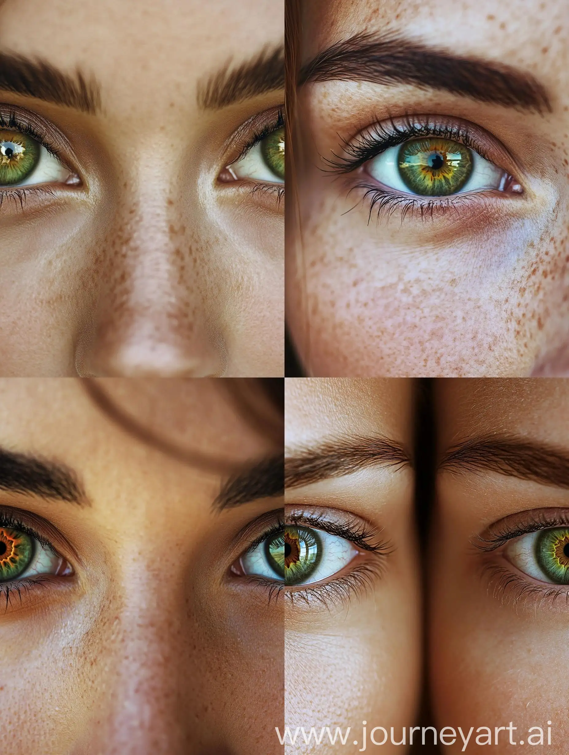 CloseUp-Shot-of-Womans-Eyes-with-Large-Brown-and-Green-Irises