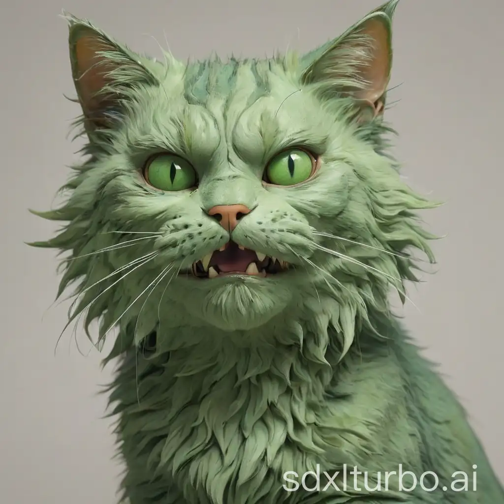 GreenFaced-Cat-with-Mysterious-Expression