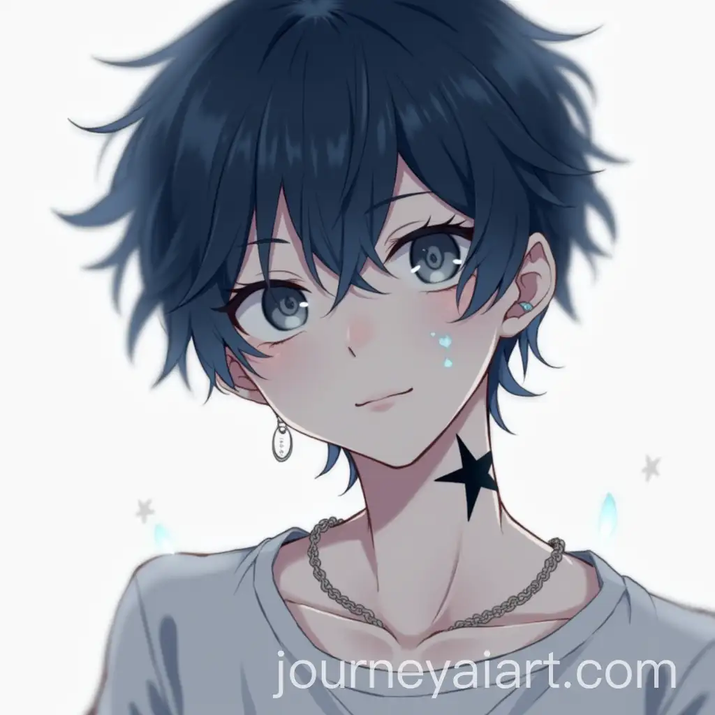 Young-Man-withAI-Image-Prompt-Expansion-Dark-Blue-Hair-Piercings-and-Star-Tattoo-in-Digital-Art-Style
