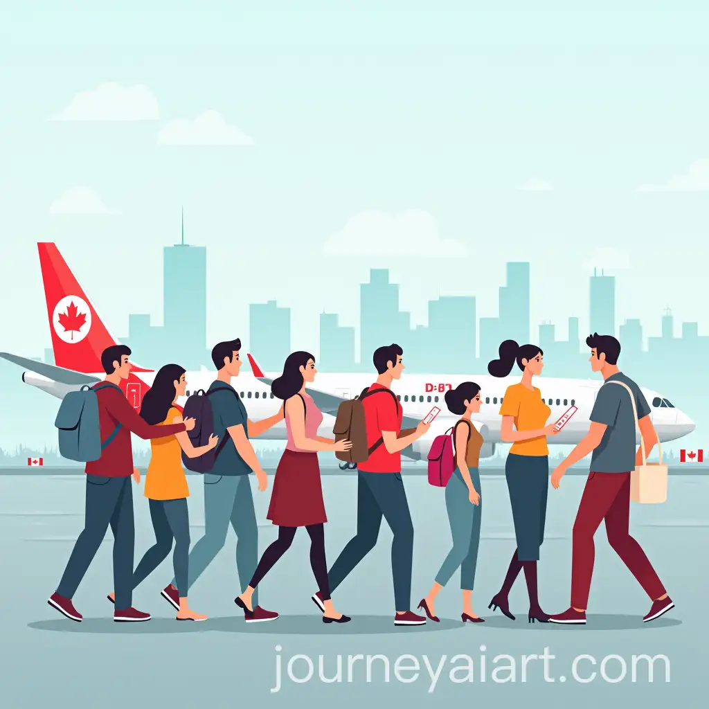 Group-of-Travelers-Arriving-in-Canada-Checking-Their-Arrival-Checklists
