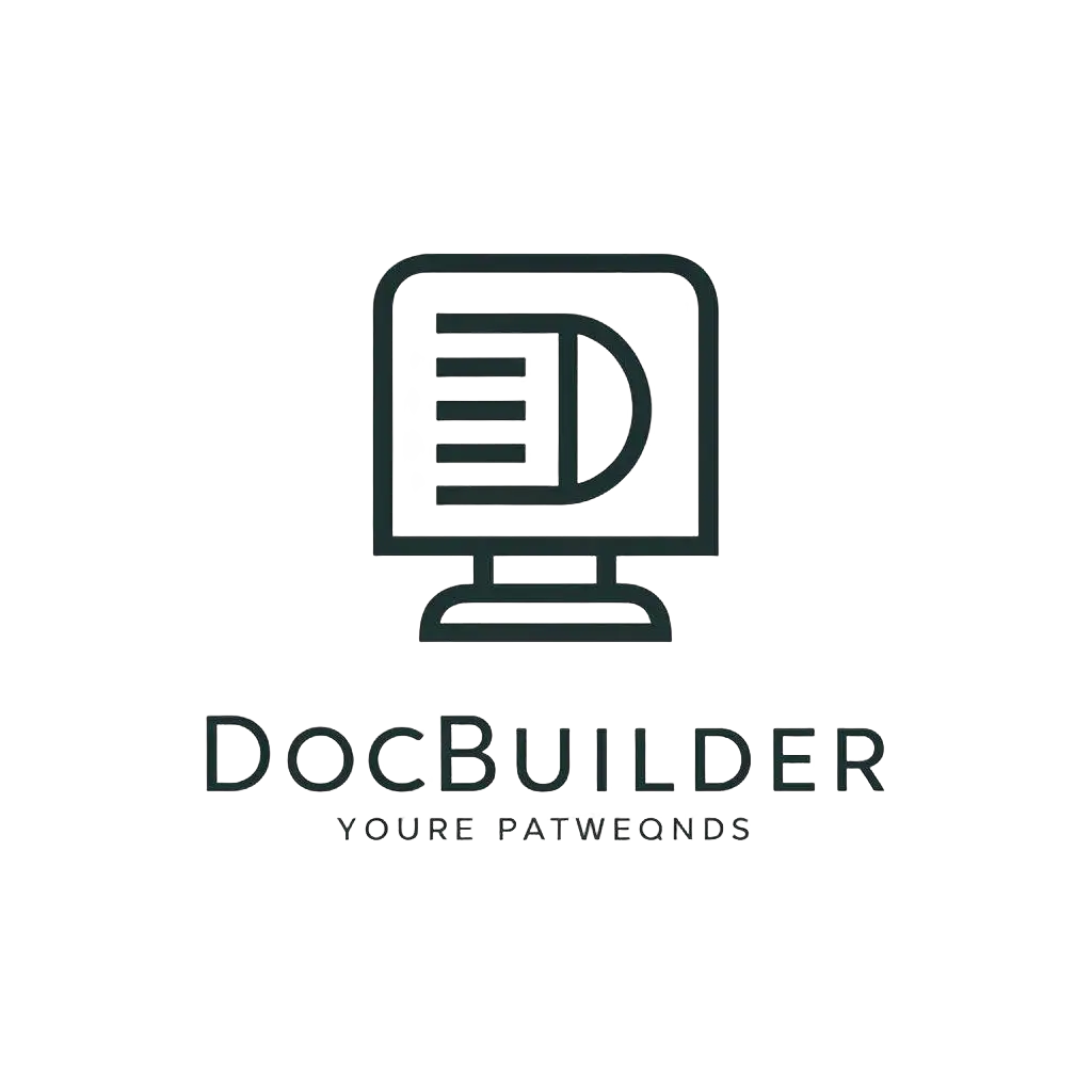 a vector logo design,with the text "DocBuilder", main symbol:computer,Minimalistic,be used in Internet industry,clear background