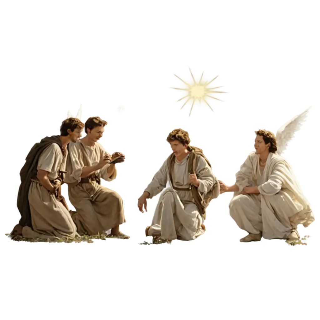 Angel-Telling-Shepherds-PNG-Image-A-Divine-and-Timeless-Symbol-of-Christmas-in-HighQuality-Format