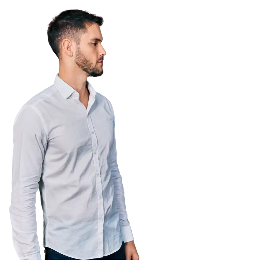 Stylish-Mens-Side-Pose-in-White-Shirt-PNG-Image